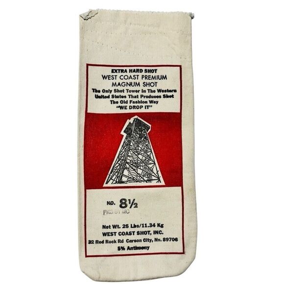 WEST COAST PREMIUM MAGNUM SHOT #8 1/2 Vintage Canvas Ammo Bag Advertisement - Picture 1 of 5